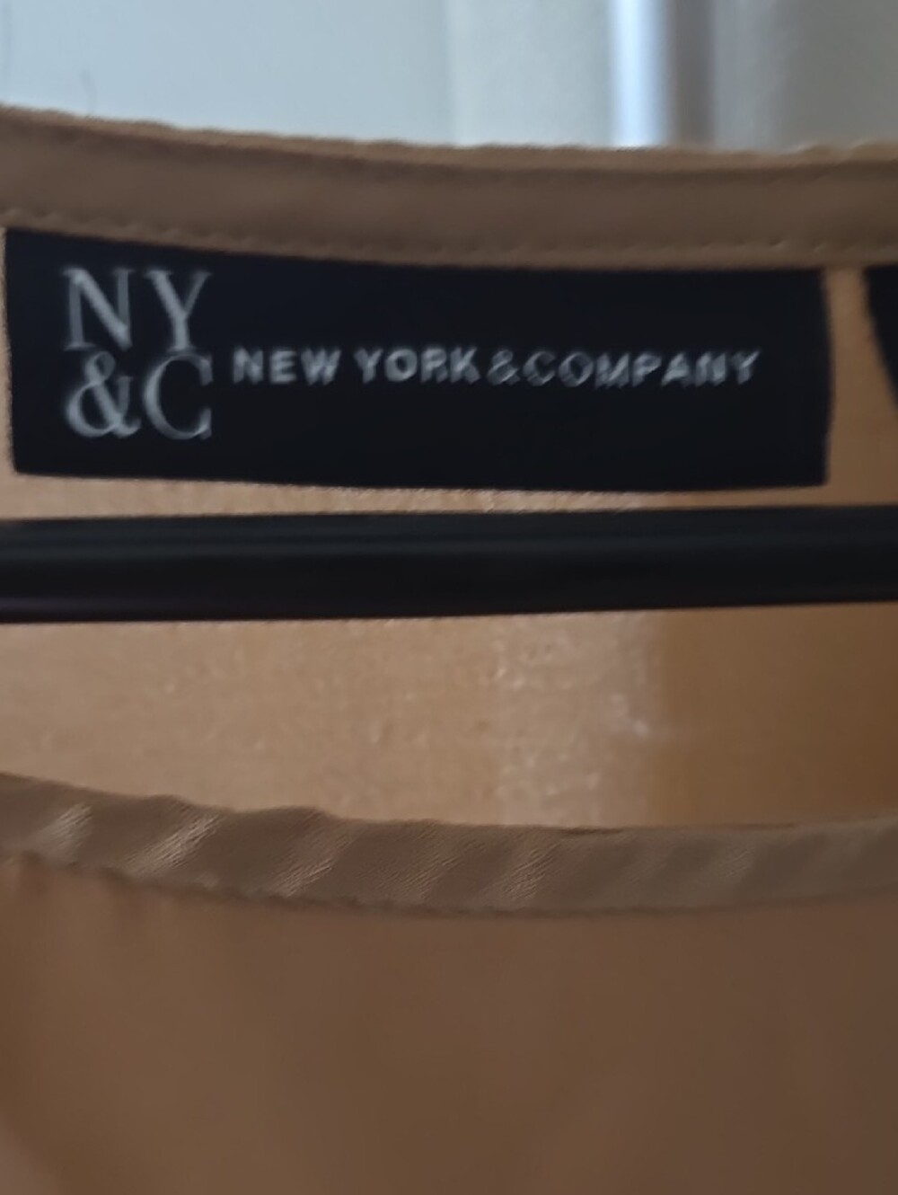 New York & Company Beige Boatneck Short Sleeve Blouse - Picture 2 of 4